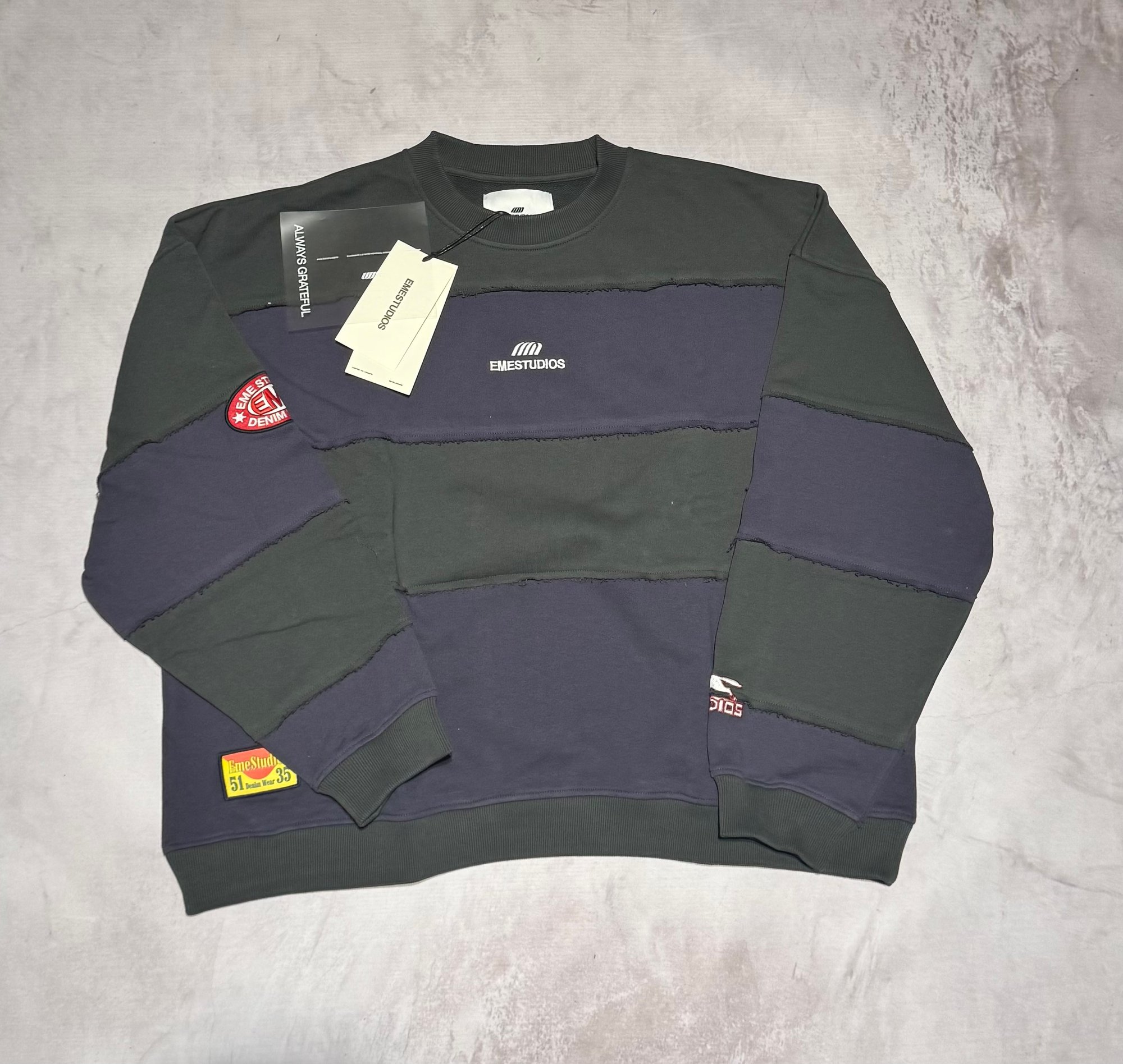 EmeStudio Navy Striped Crewneck 